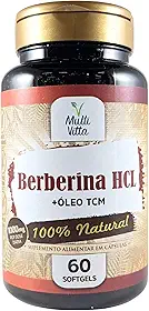 Berberina HCL Óleo TCM 1000mg 60 Softgels Alta Concentração Suplemento Alimentar Cápsulas Softgel Qualidade Premium Multi Vitta