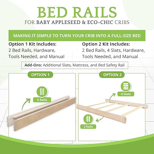 Vista 47 de Kit de conversión de tamaño completo para cunas de manzana bebé y ecológicas Se adapta a cunas Beaumont, Chelmsford, Clover, Davenport, Pizarra