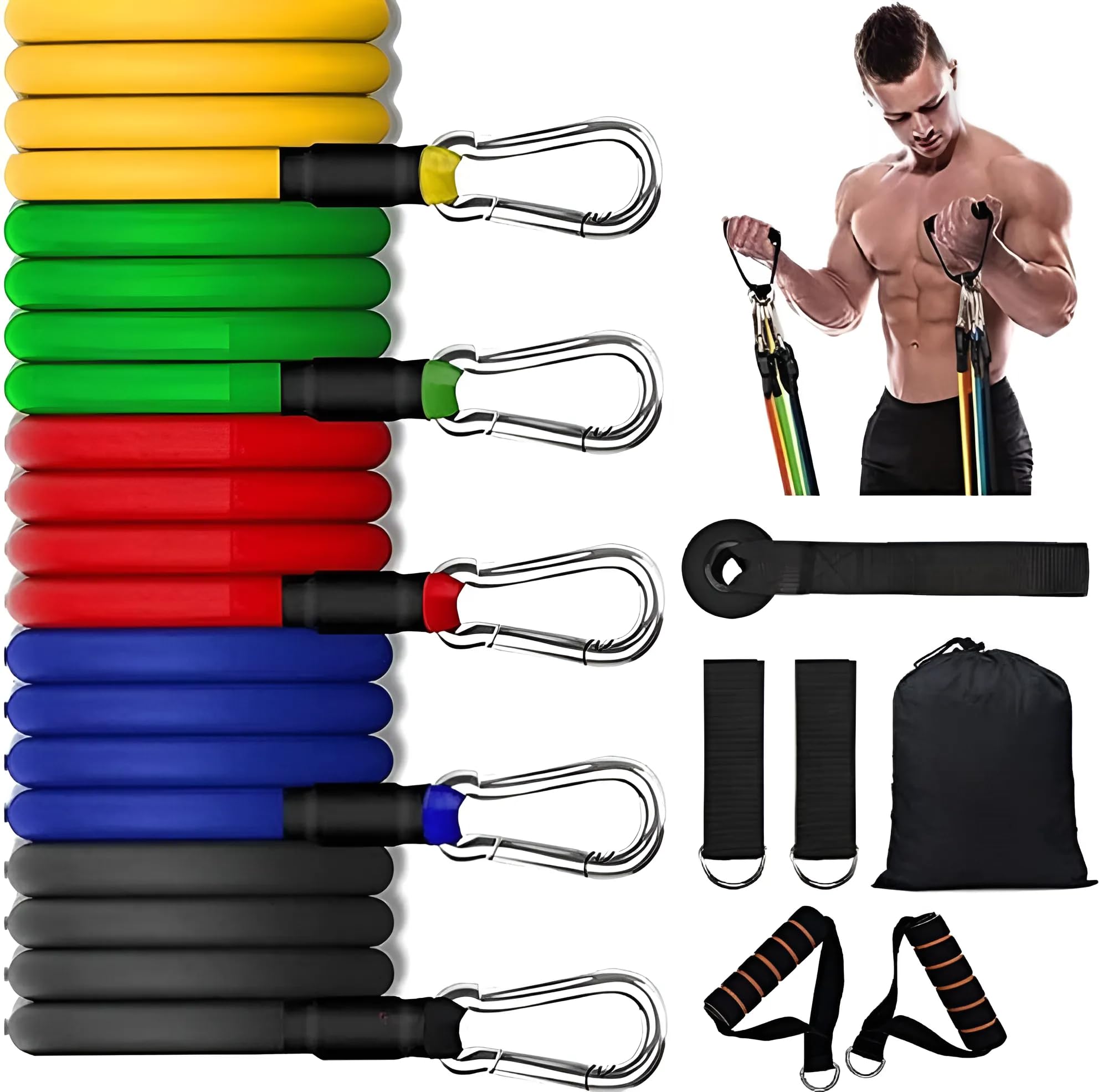 11-1 Resistance Bands for Workout for Men | Resistance Stretching Band for Workout (Chest, Arms, Shoulder) | Resistance Tube Elastic Band for Exercise & Training, Pack of 1 (B0D15PMWJD) Amazon Price History, Amazon Price Tracker