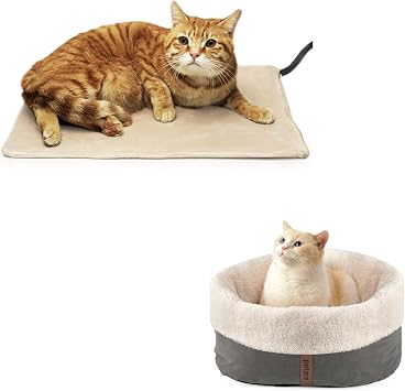 NICREW Pet Heating Pad for Dogs and Cats & Self Warming Anti-Slip Cat Bed