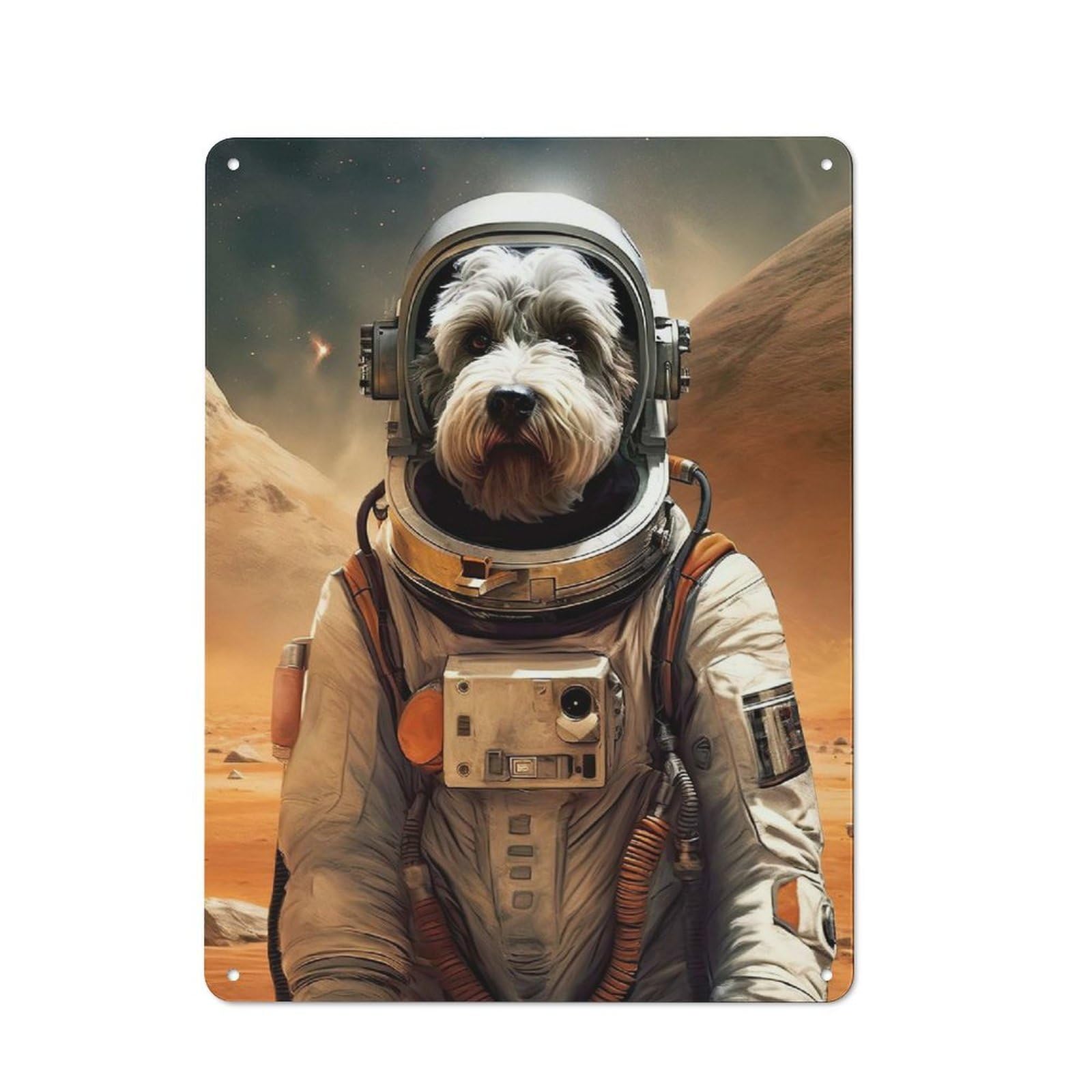 Junmoney Style-8 Schnauzer Mars Cafe Style Metal Wall Decor 40X30cm, Vintage Metal Sign For Coffee Bar, Small Shop Or Dining Room