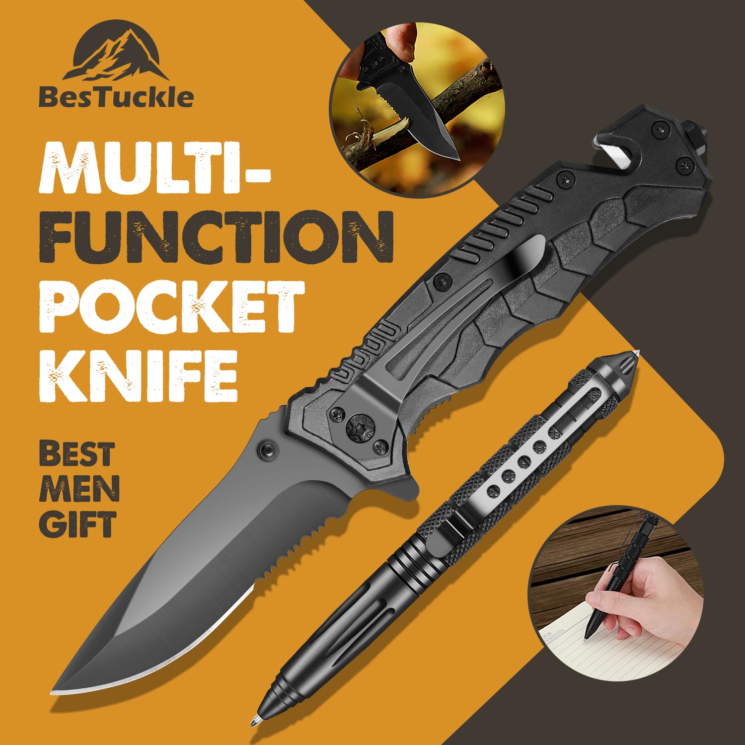 Gifts for Men Him Dad, Survival Kit and Equipment 25 Pcs, Valentines Gifts for him, Christmas Stocking Stuffers,Camping Essentials, Survival Gear, Cool Gadgets for Men