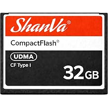 ShanVa 32GB CompactFlash Card UDMA CF Memory Card for Older DSLR Cameras, Professional Cameras, HD Camcorders, Industrial Equipment & Music Samplers
