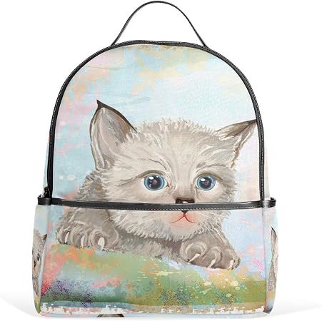 Morbido gattino con occhi azzurri zaino bookbags zainetti zaino borse  computer portatile borsa scuola viaggio sport impermeabile : Amazon.it:  Valigeria