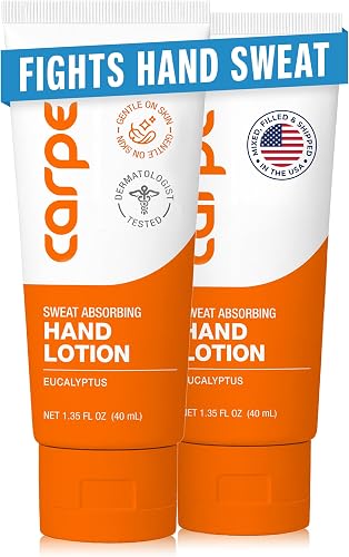 Carpe Sweat Absorbing Hand Lotion, Eucalyptus - 2 Pack