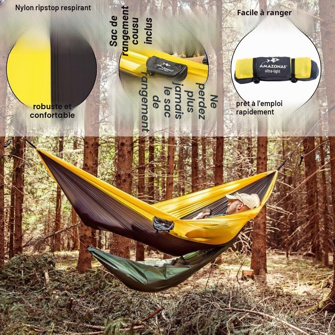 Amazonas az-1030413 Ultra-Light Adventure Hamac de Marche randonnée, Jaune, Null