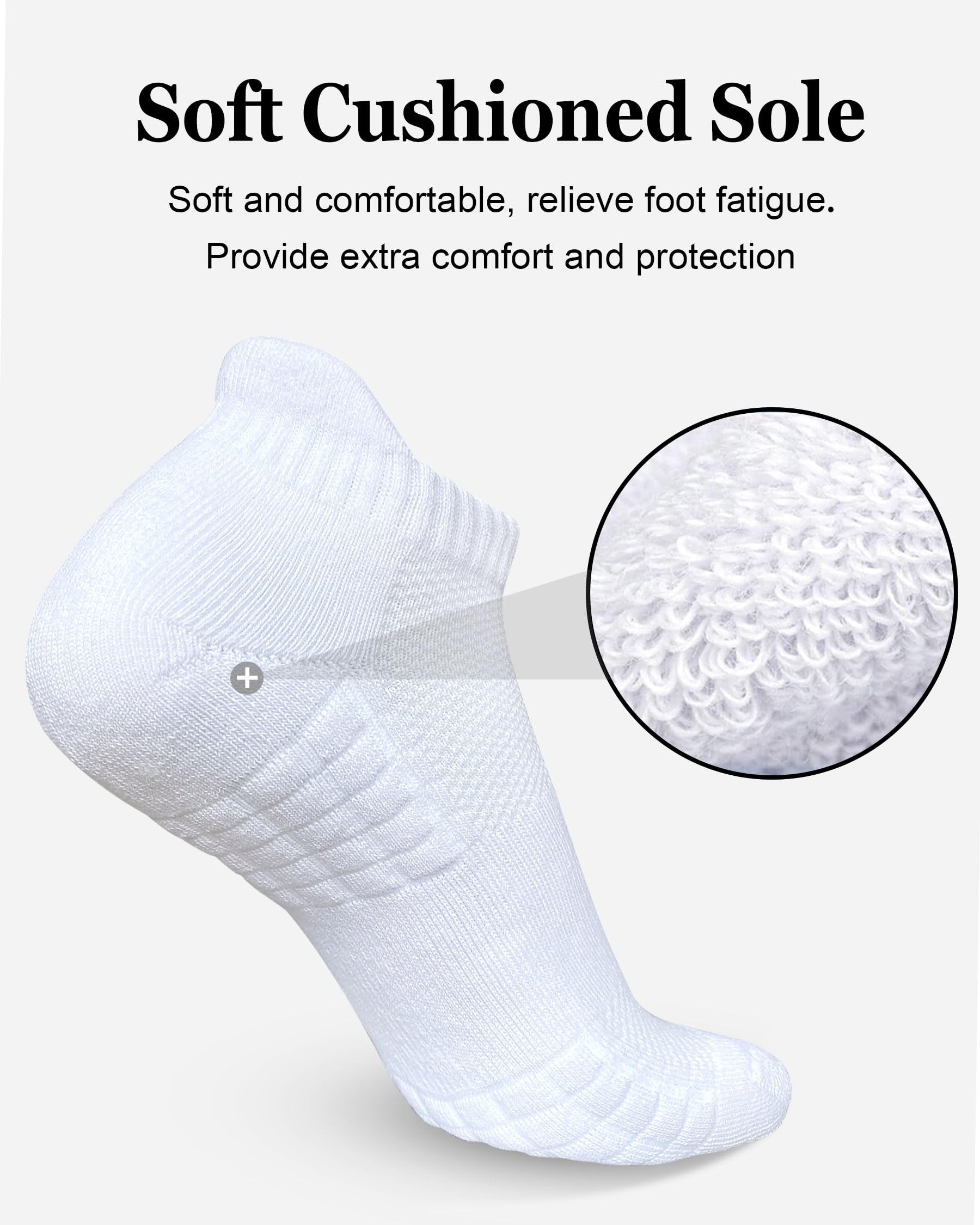 Calcetines deportivos para correr para mujer, antiampollas, de algodón, acolchados, absorben la humedad (5 pares)