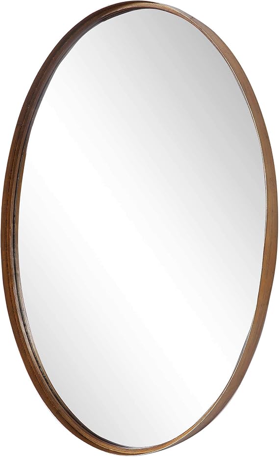 Spinner Moss + Fig Alana Gold Leaf Mirror | Oval Wall Mirror Finished in Gold Leaf (24 in. W x 35 in. H x 2 in. D Oval Mirror)