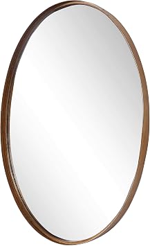 Spinner Moss + Fig Alana Gold Leaf Mirror | Oval Wall Mirror Finished in Gold Leaf (24 in. W x 35 in. H x 2 in. D Oval Mirror)