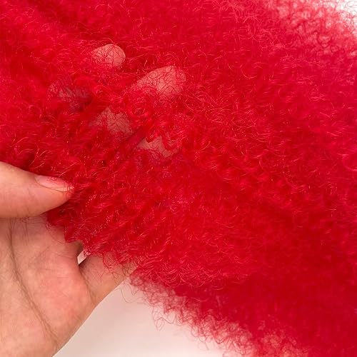 Miniatura 5 de Cabello afro trenzado elástico de 24 pulgadas, cabello rojo Marley para rastas sintéticas, cabello trenzado estilo afro cubano, cabello de ganchillo