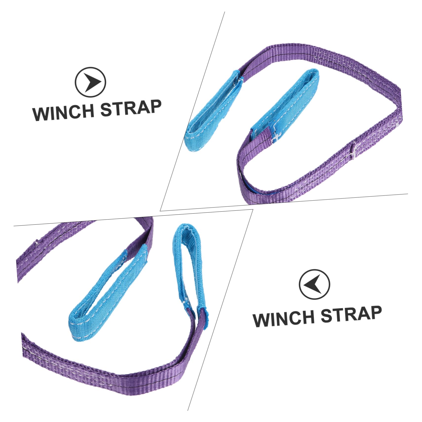VILLFUL 1 Flat Sling Cargo Lifting Straps Heavy Duty Suspenders Rigging Straps Flat Eye Lift Sling Heavy Duty Strap Hoist Lifting Straps Crane Lifting Straps Winch Strap Webbing Polyester
