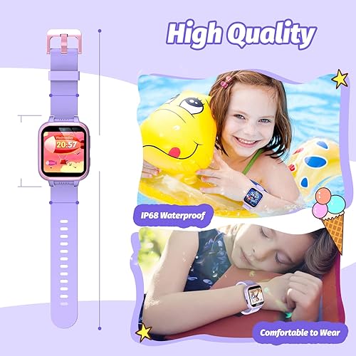Miniatura 8 de Reloj inteligente para niños con juegos de rompecabezas, pantalla táctil HD, cámara de video, reproductor de música, podómetro, reloj despertador,