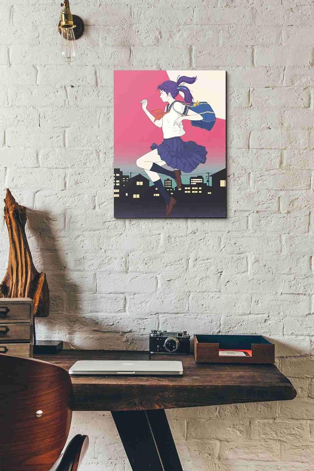 Epic Graffiti 'Machikado Twilight' by Sai Tamiya, Canvas Wall Art, 12"x16"