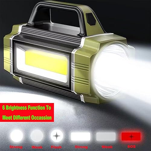 Miniatura 2 de Foco LED solar recargable, súper brillante 13000 lúmenes, reflector LED de mano, linterna de campamento multifunción, 6 modos de luz, IPX4