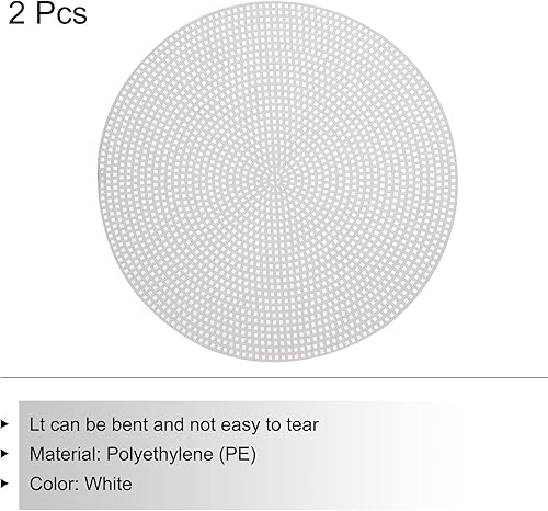 Miniatura 3 de MECCANIXITY Hoja de lona de malla de plástico de 7.9 in8 pulgadas, lona redonda blanca en blanco para bordar, malla de ganchillo de punto, paquete