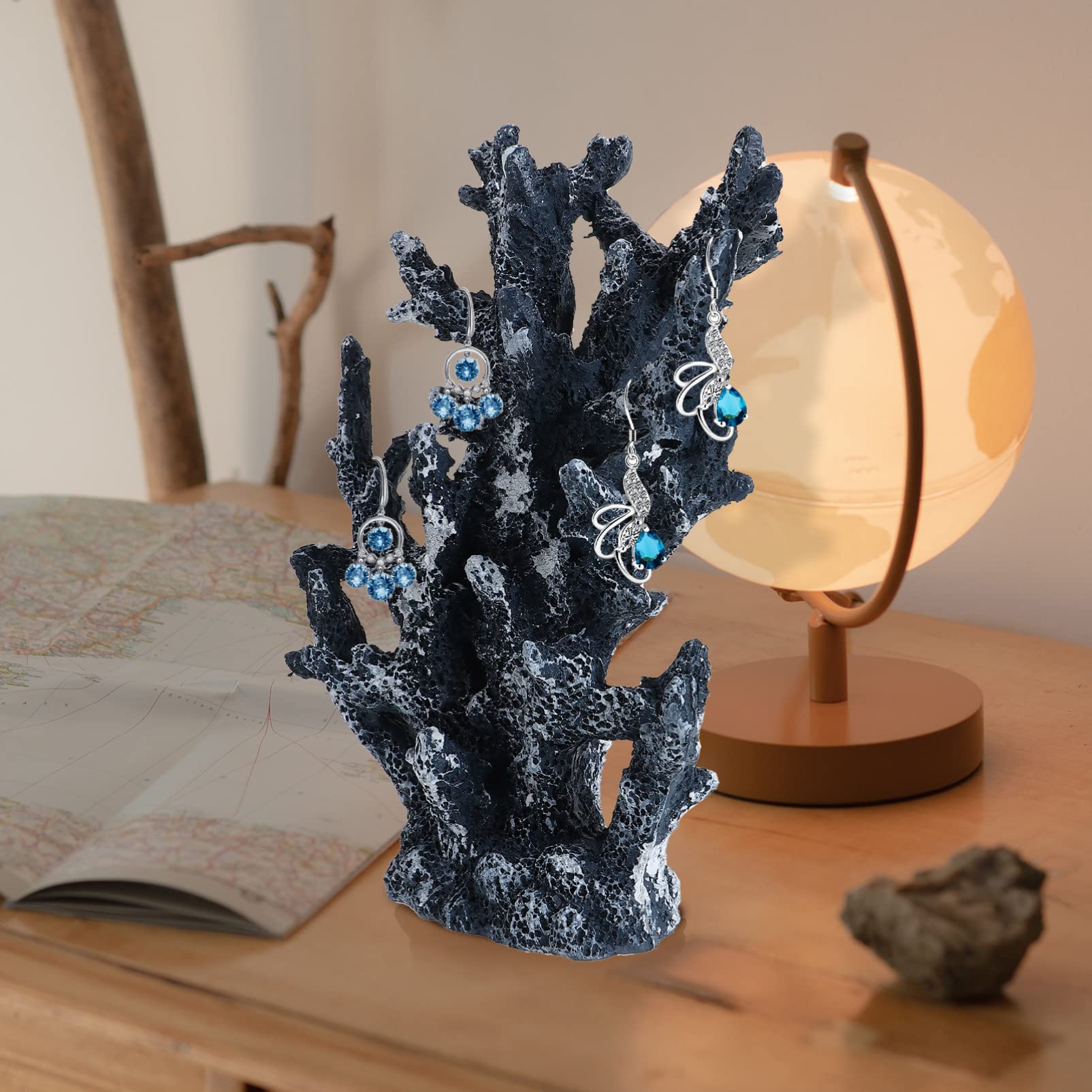 Veemoon Corail Artificiel Décoration Bleue en Résine pour Aquarium Ornement | Décoration D’aquarium, Résine, pour Bac à Poissons, Paysage de Bureau, Finition Bleue