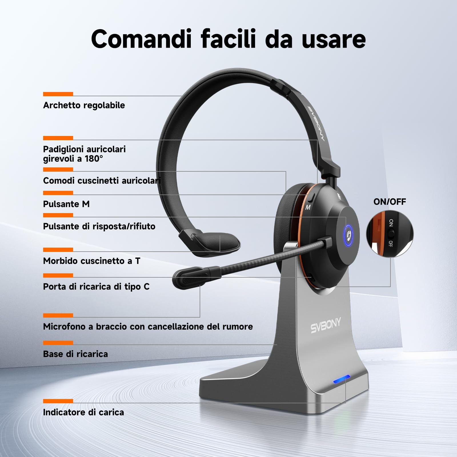 SVBONY Kit Videoconferenza Wireless Completo: Webcam 2K con AI Noise Reduction, Cuffie Bluetooth con Microfono e Base di Ricarica, Plug & Play per Smart Working e Ufficio