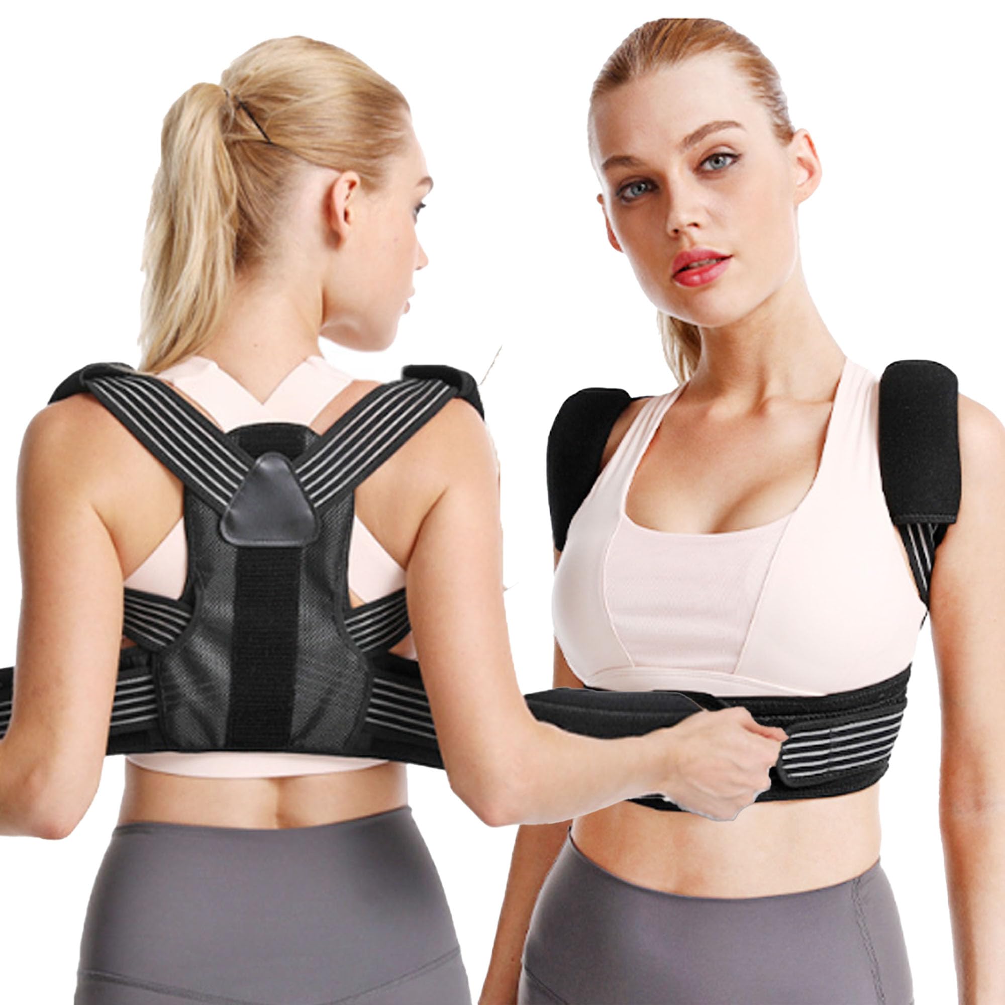 Correcteur de Posture Ajustable pour Enfants Homme Femme Soulage Douleurs Cervicales Dos Épaules S