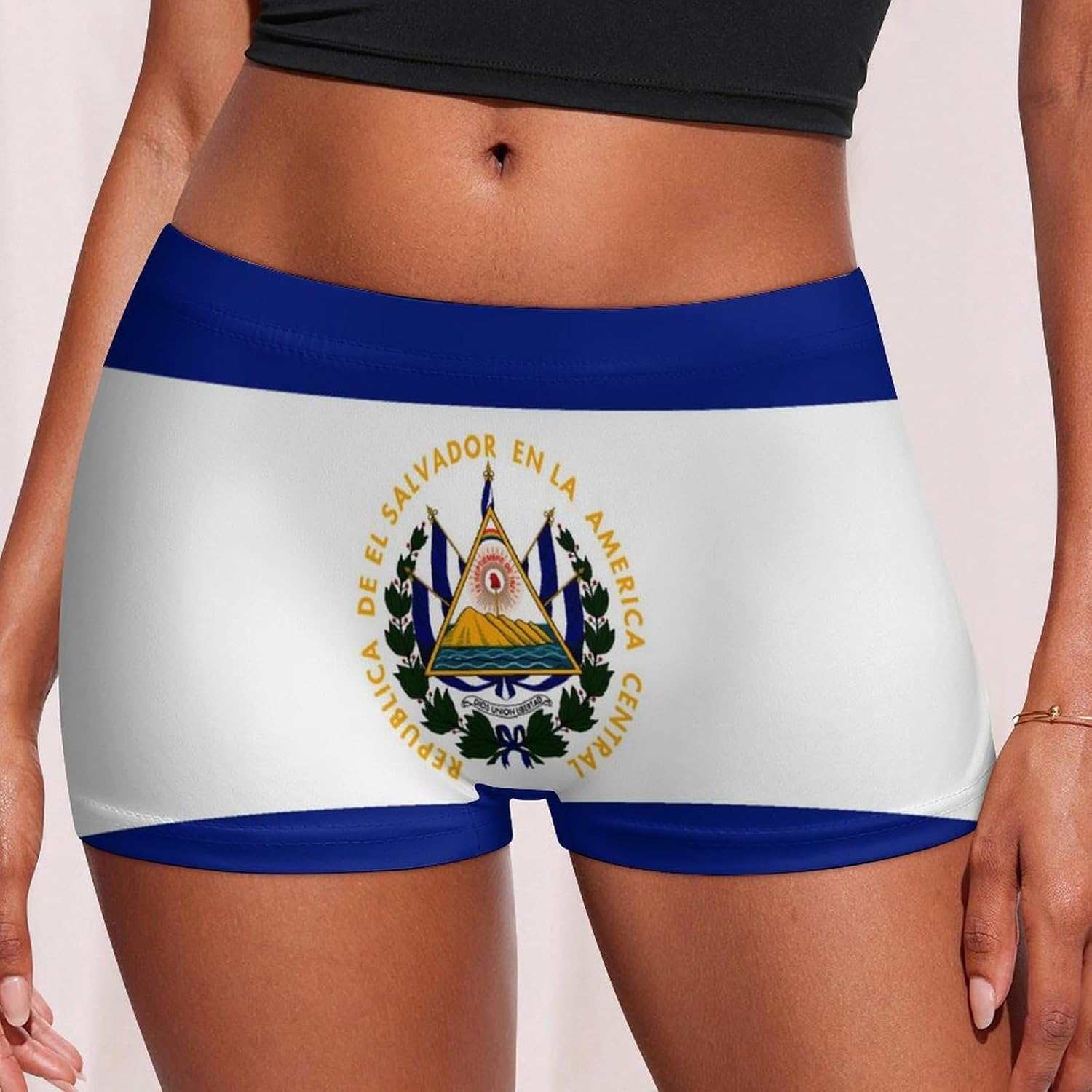 El1 Salvador1 Flag Funny Women's Boxer Briefs Breathable Underpants Trunks Stretch Underwear