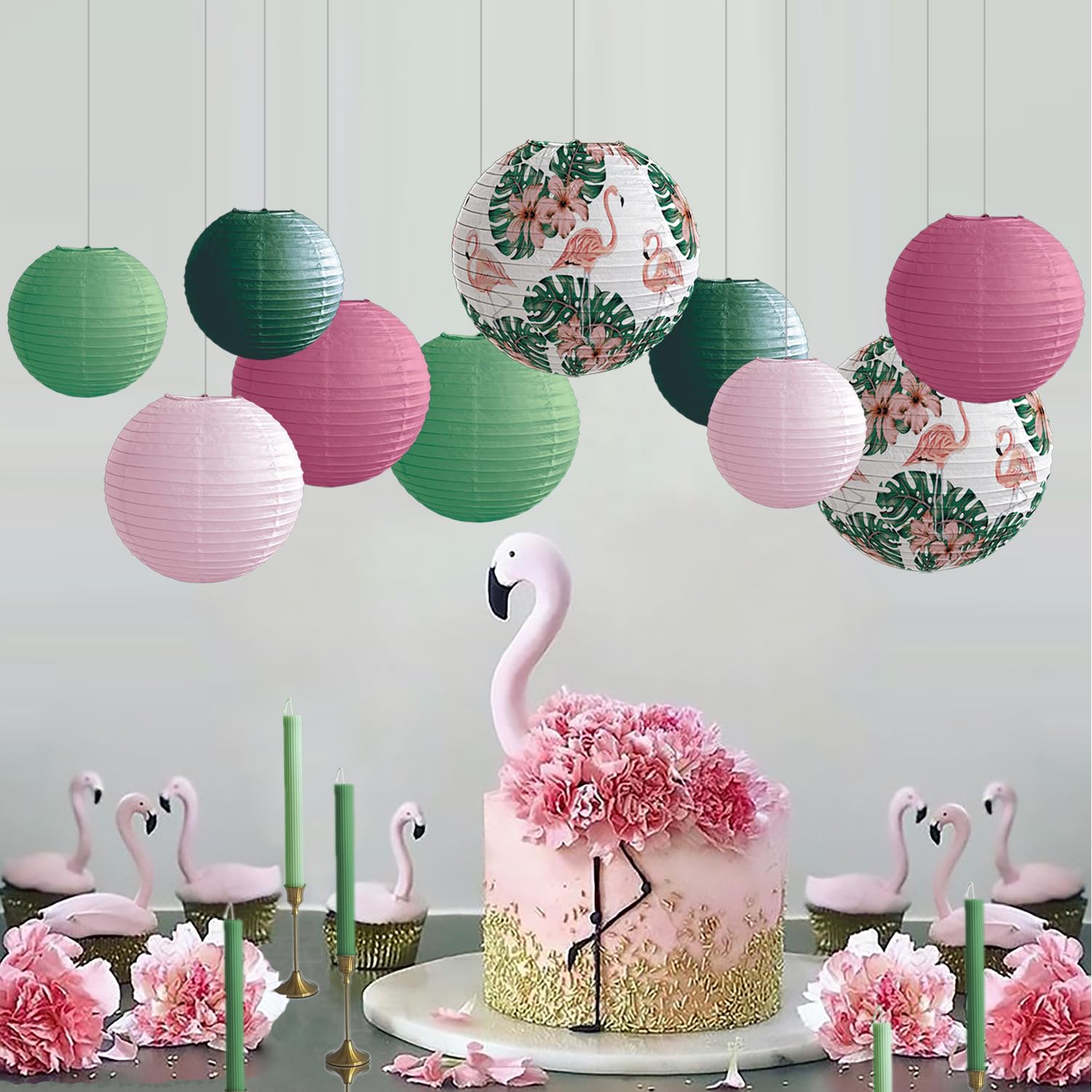 YKW Flamingo-Juteband – 2 Rollen, Je 4,5 M X 6,3 Cm, Mit Drahtrand, Tropisches Design