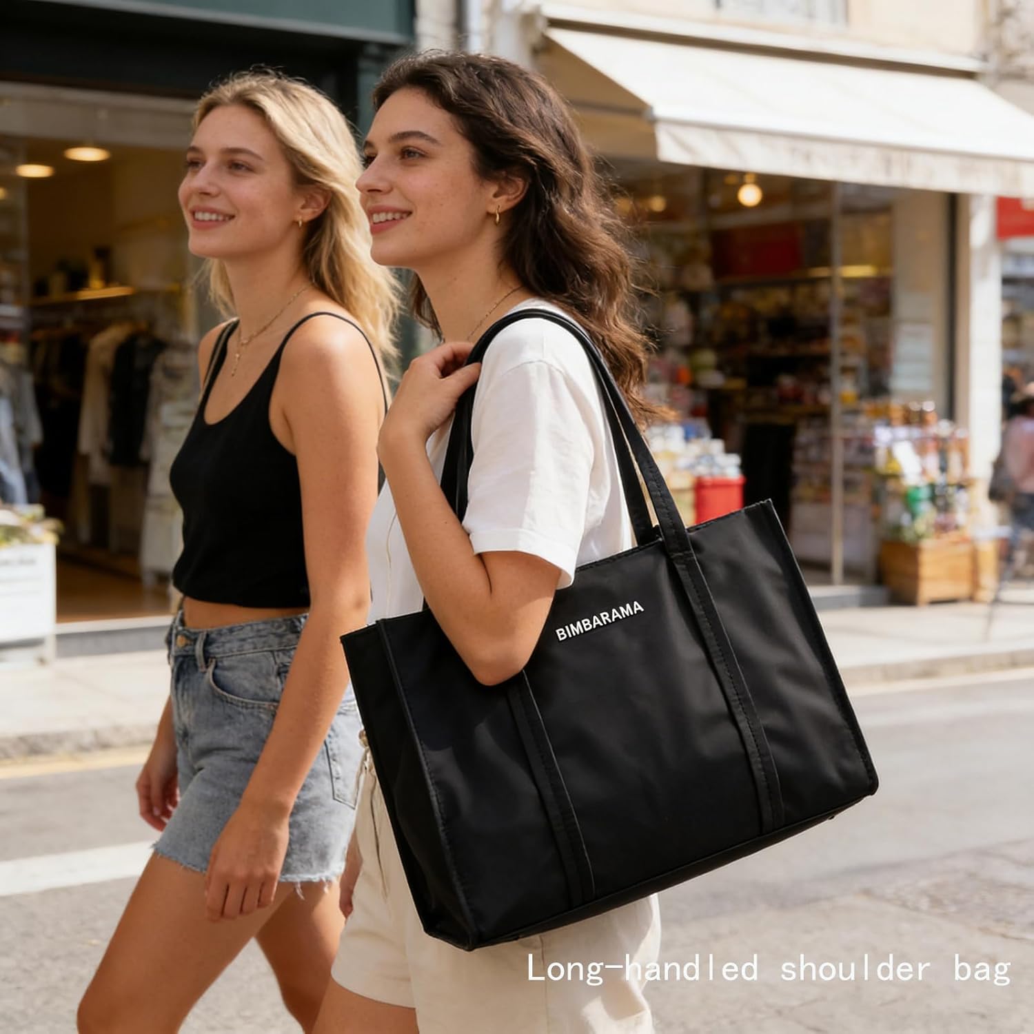 Nylon Tote Bag for Women,Fashion Handbag with Zipper/Button,Work Tote with Compartments,Shoulder Hanbag for Travel | Lightweight Carrying, Shopping Bag