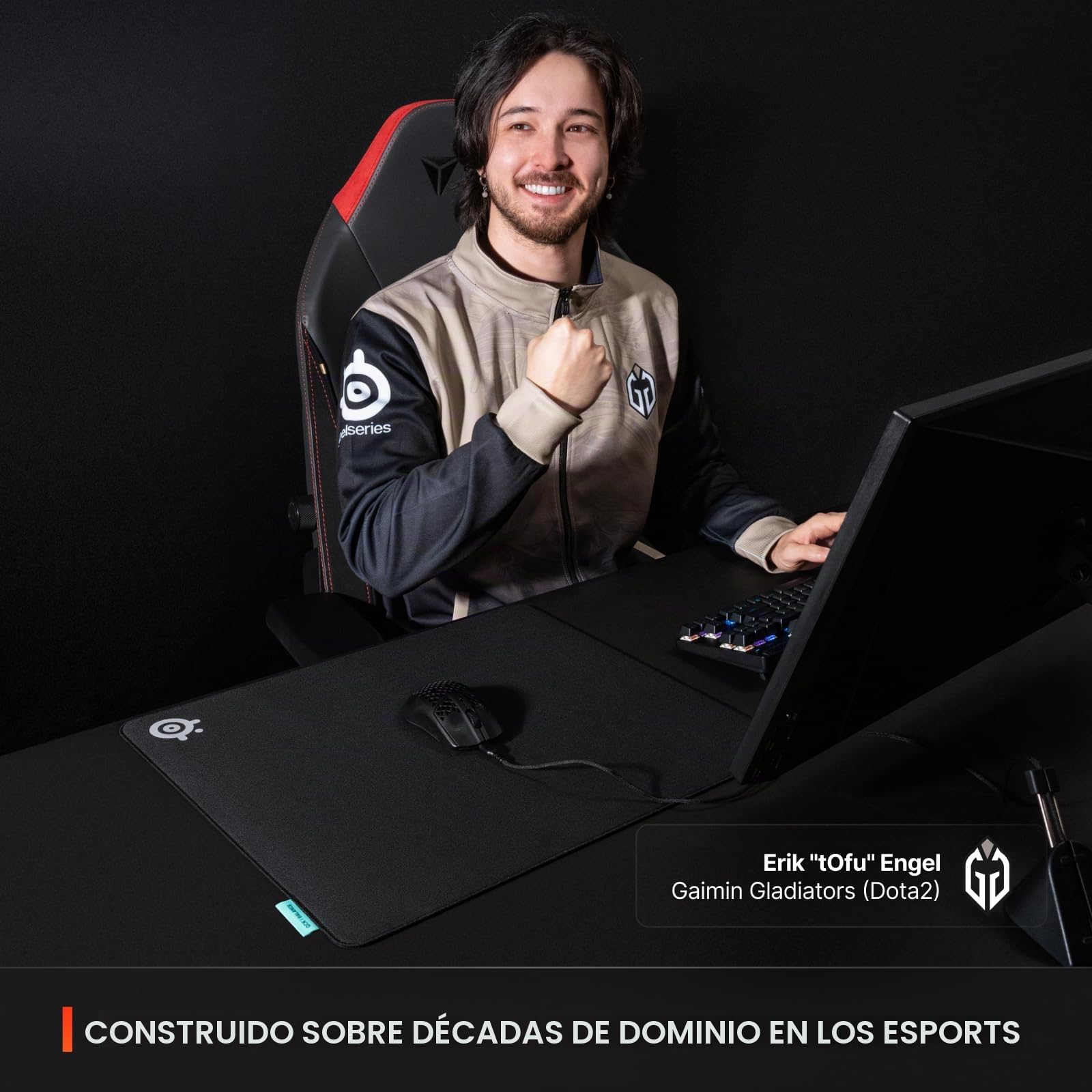SteelSeries QcK XL Performance Balance - Alfombrilla de Mouse para Juegos, Densidad Extra para un Deslizamiento Suave, Costuras de Borde de Perfil bajo, Base de Goma de Neopreno Antideslizante, 15.75