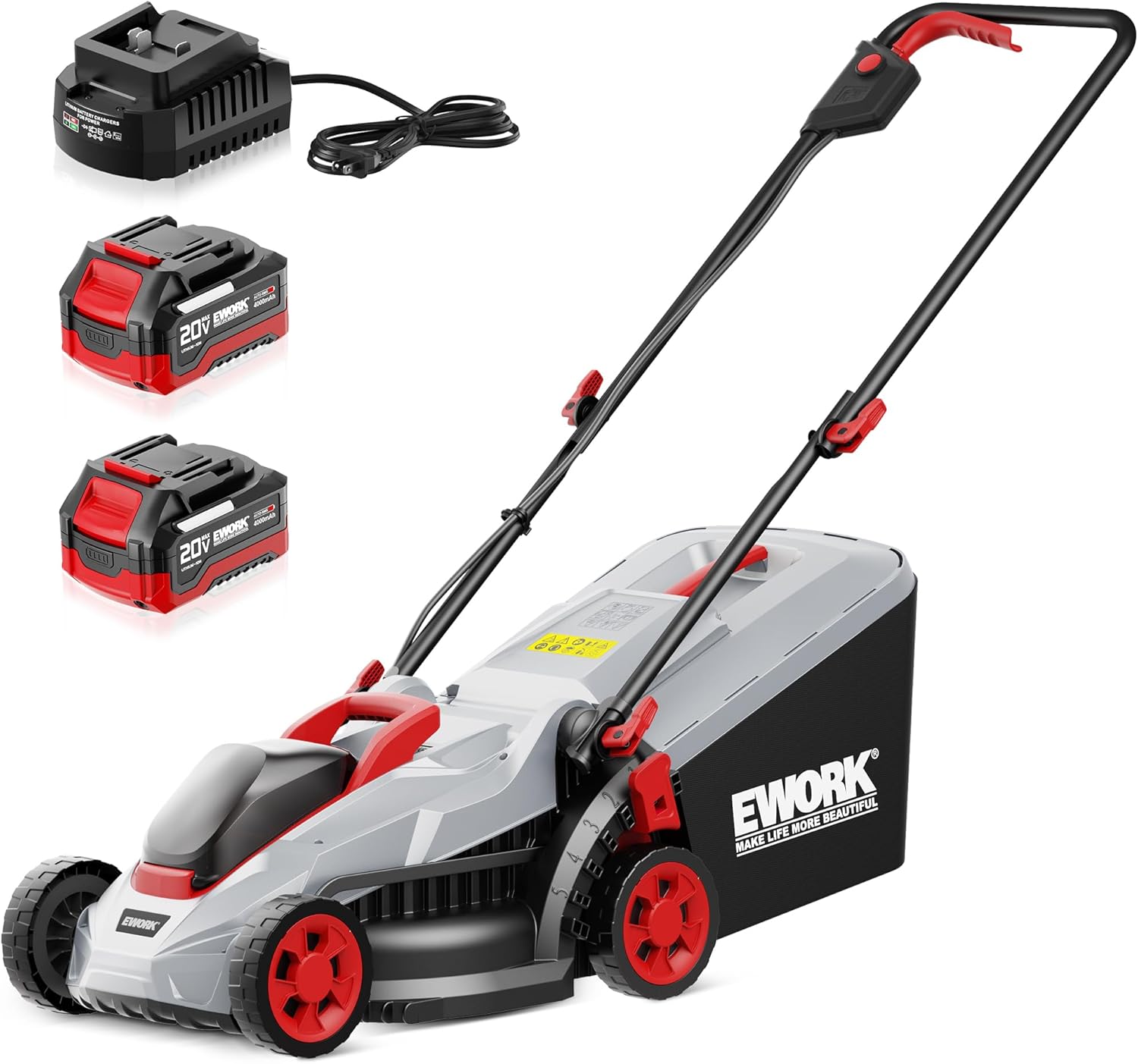 EWORK 40V 13-Inch Electric Lawn Mower Cordless