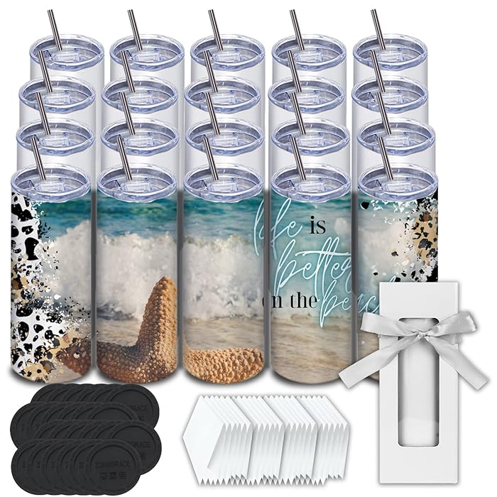 Buy Sublimation Tumblers bulk 20 oz, 20 Pack Stainless Steel Double