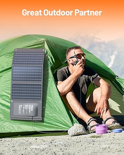 Miniatura 7 de GOODaaa Panel solar portátil de 30 W con tres salidas, cargador solar plegable USB QC 3.0 de carga rápida, paneles impermeables IP65 para