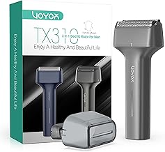 VOYOR Men's Electric Shaver 3 In 1 Portable Men's Shaver Razor IPX6 Waterproof Floating Electric Blade Shaver Rechargeable And Cordless Shaver TX310 (Grey)