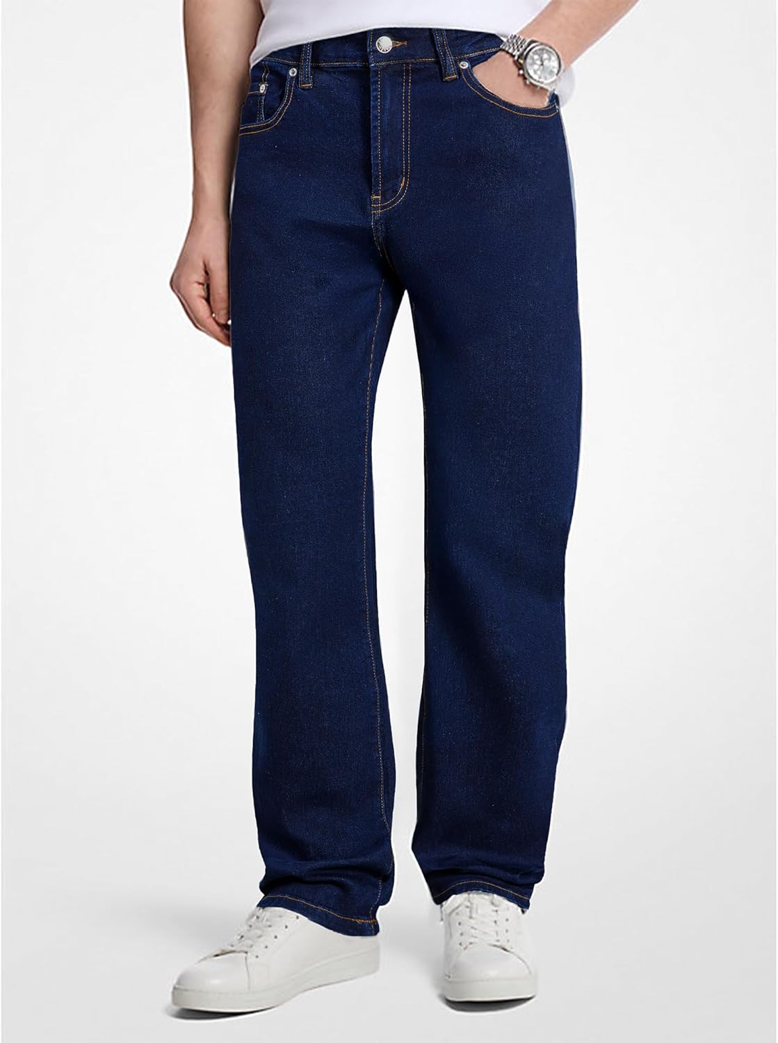 JMIERR Mens Jeans Regular Straight Fit Casual Stretch Denim Pants - Image 2