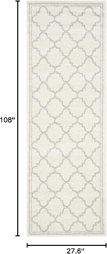 Vista 237 de Safavieh Amherst Collection AMT422B - Alfombra para interiores y exteriores, color gris claro y beige