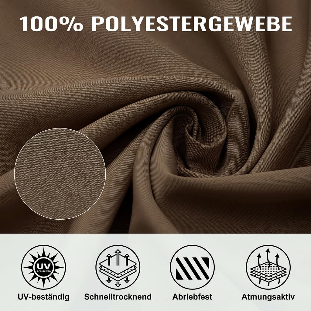 COWVIE 4PCS Pavillon Vorhang, 3 x 4 m Blickdichte & wasserdichte Seitenteile, UV-Schutz Outdoor Gardinen mit doppeltem Reißverschluss für Garten, Terrasse & Hof, Braun (nur Vorhänge)