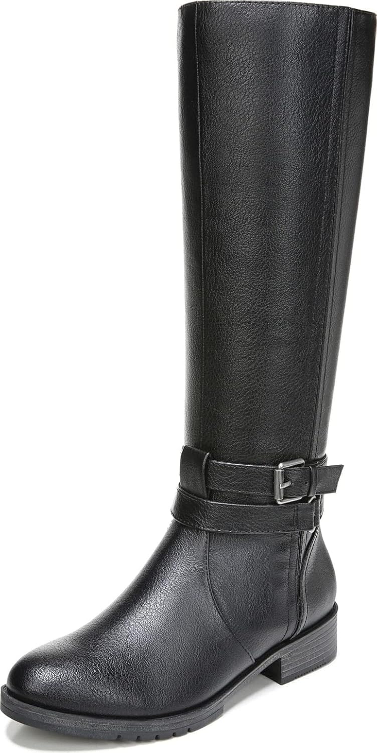 Naturalizer Womens Garrison Mid Calf Boot Black Wide Calf 8.5 M
