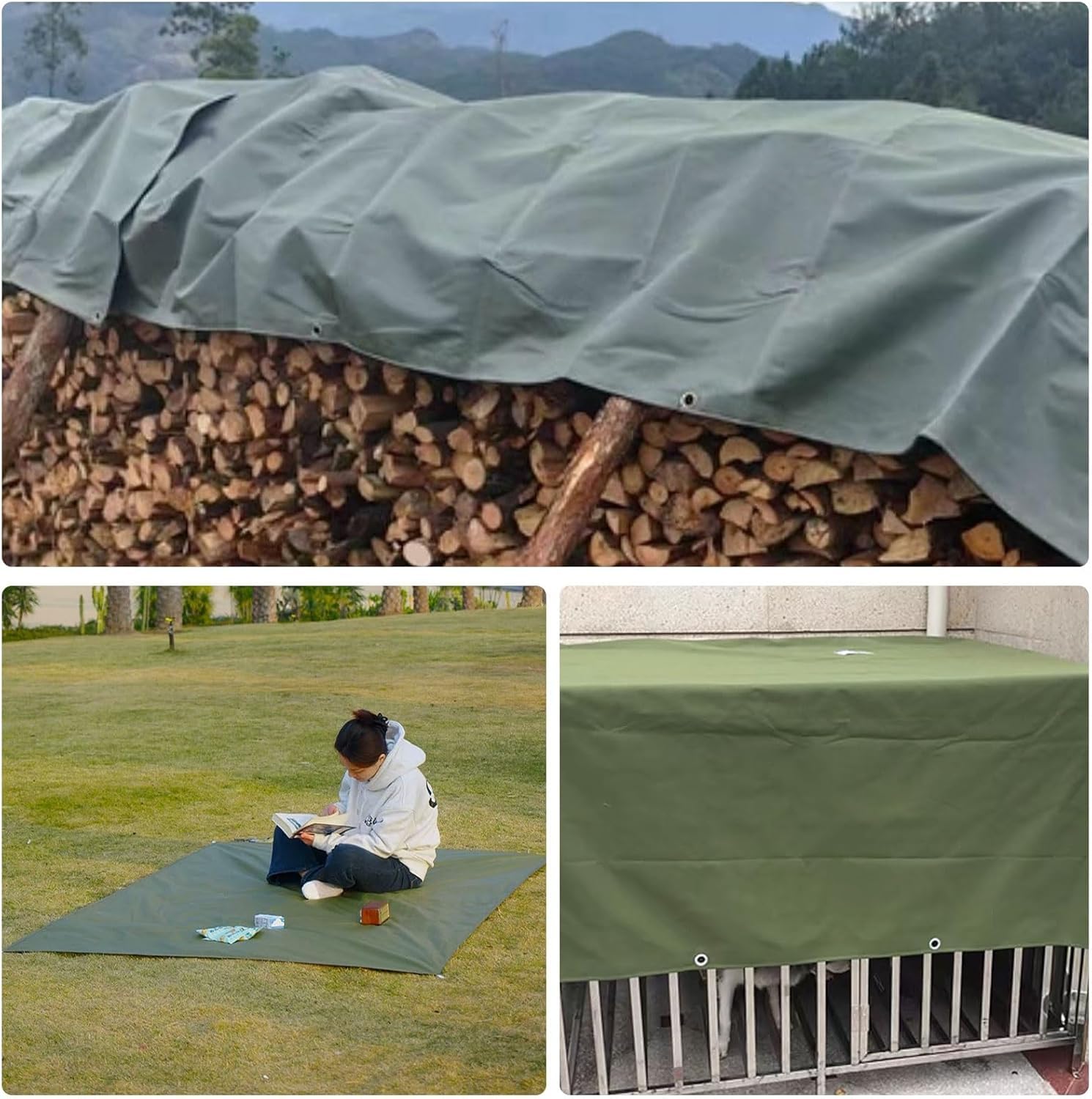 Robuste, wasserdichte Wachstuch-Plattenabdeckung mit verstärktem, dickem Segeltuch, sehr gut geeignet for Schuppen, Bootspools oder Dächer.(3x6m)