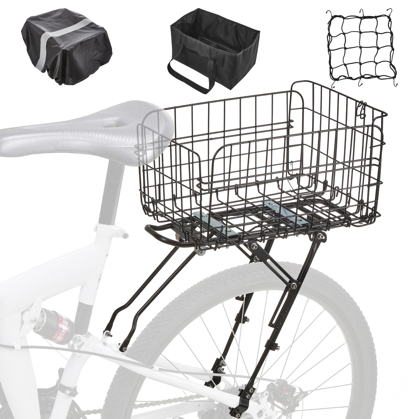 Fitense Rear Bike Rack with Basket