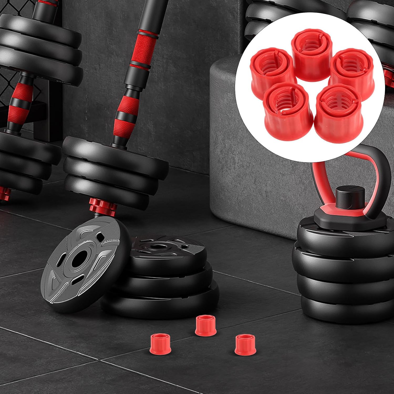 10 Sets Adjustable Threaded Dumbbell Spinlock Collars with Wear Resistance and Universal Compatibility for Secure Barbell Locks in Commercial Gym Setups and Workout Sessions
