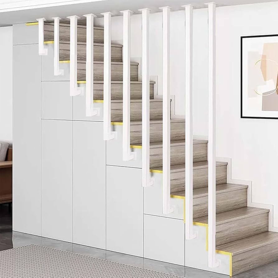 Geyao Stair Handrail 30-600cm White Wooden Handrail, Corridor Non-slip