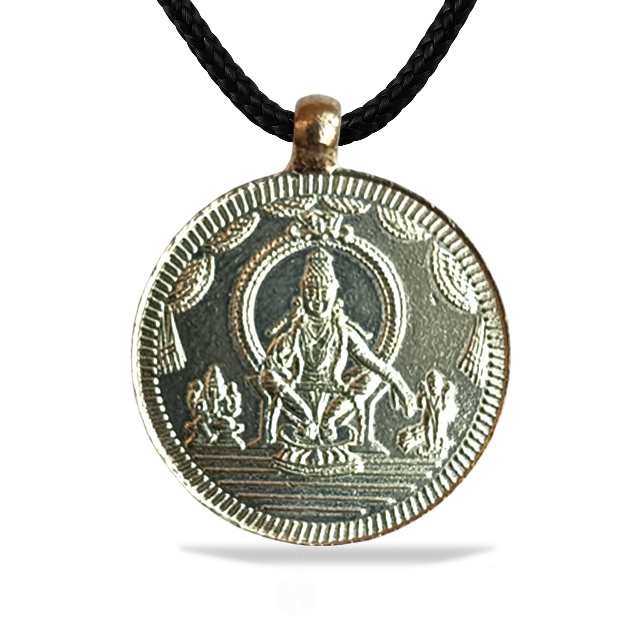 Pure Copper Silver Coated Ayyappan & Lord Vinayagar Locket | Dual Side Round Pendant for Men & Women-image-38