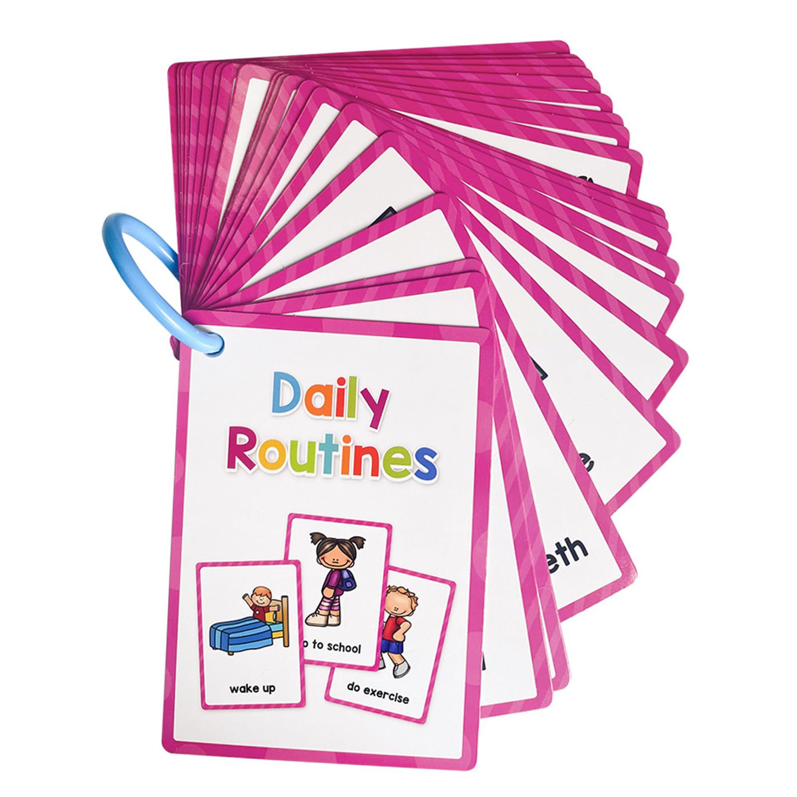 Elnwnnkc Vocabulary Teaching Cards Educational Building Flashcards Kids Early Learning Word Card 11x8cm for Preschool Early Education Cards