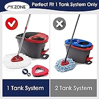 Vista 2 de Cabezal de Trapeador Giratorio de Repuesto Base Mango Compatible con Sistema de 1 Tanque O Cedar EasyWring, 4 Cabezales de Repuesto de Trapeador, 1