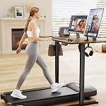 Furmax Electric Standing Desk, 48 x 24 Inches Sit Stand up Desk, Sit Stand Height Adjustable Home Office Desk with 4 Height Position Memory - with Splice Board (Rustic Brown, 48)