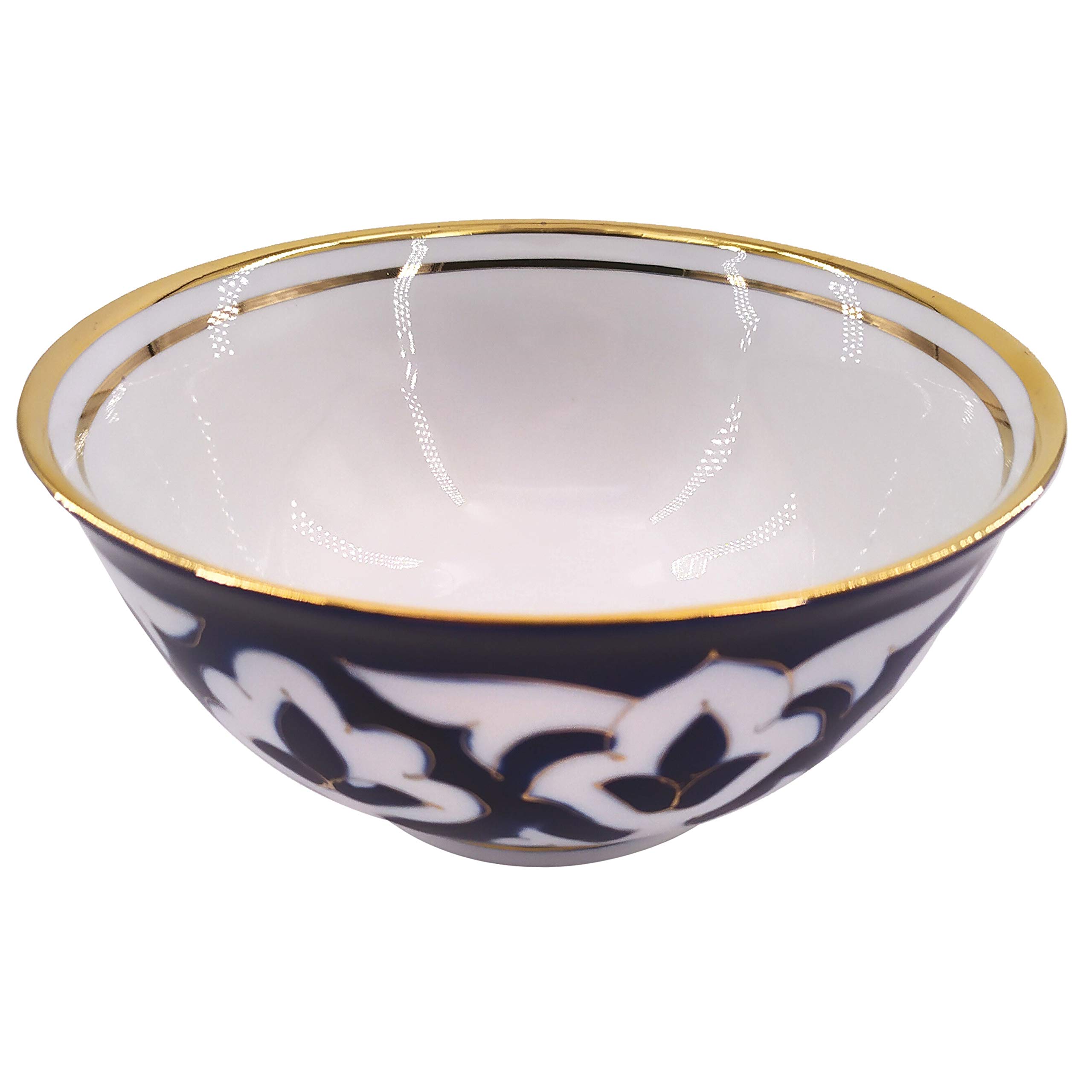 Popular Blue Uzbek Cotton Pattern Pakhta Ceramic Bowl 500 ml (16.9 oz) Uzbekistan Ceramics + Free Popular Uzbek Recipe Ebooks