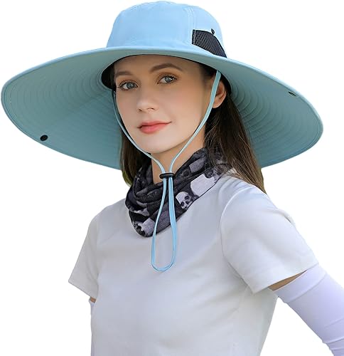 Vista 12 de Sombrero de sol de ala ancha para hombres y mujeres, protección UV, ventilado, sombreros de verano para pesca, senderismo, jardín, playa Bg9020-kaqi