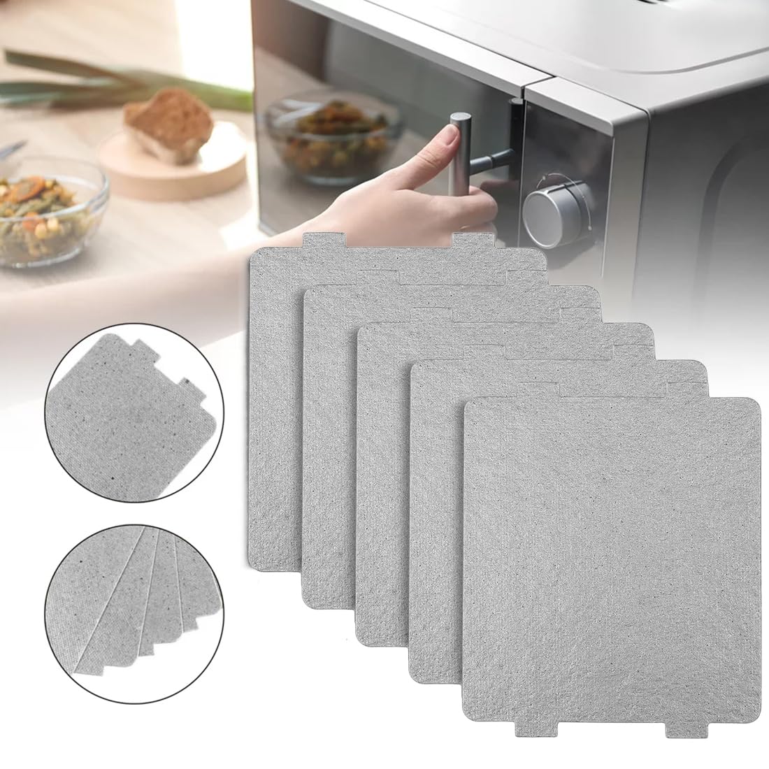 Protezione per Forno a Microonde in Mica,Piastra di Mica per Onde per Microonde,Forno a Microonde Piastre di Mica,Foglio Forno a Microonde Copertura di Guida d'Onda,per Forno a Microonde Protezione