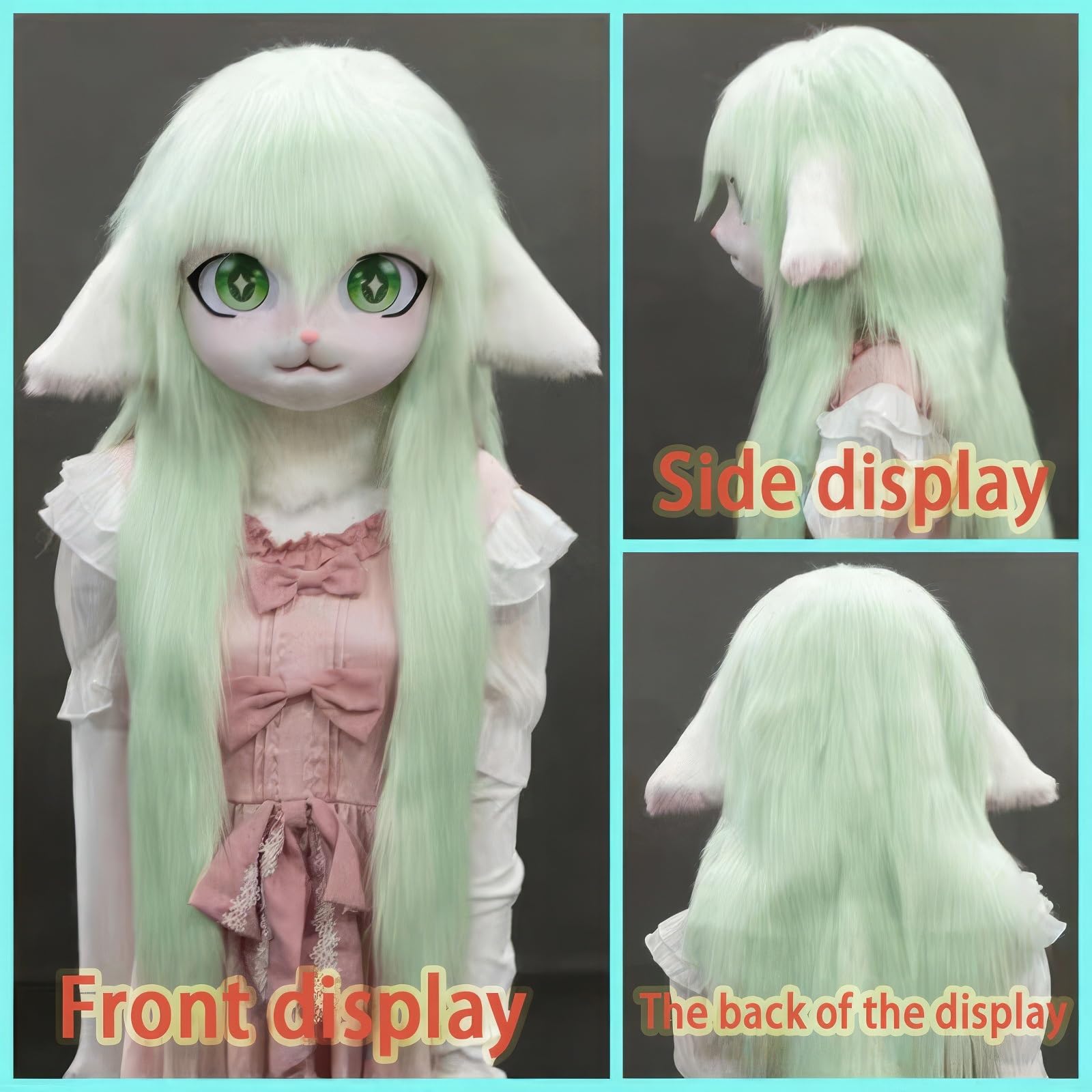 Kaptur w stylu anime, futrzana maska zwierzęca, przenośne przebranie na imprezę z kapturem, kostium cosplay nakrycie głowy z rękawiczkami z kociej łapy, opaski i spinki do włosów