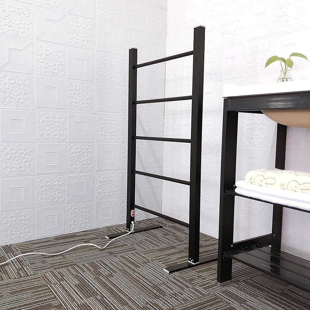 Towel Rack Bathroom Towel Drying Rack Freestanding Electric 5-Bar Home Bathroom 100W Heated Bars Towel Drying Rack Heated Built-in Thermostat Easy Install