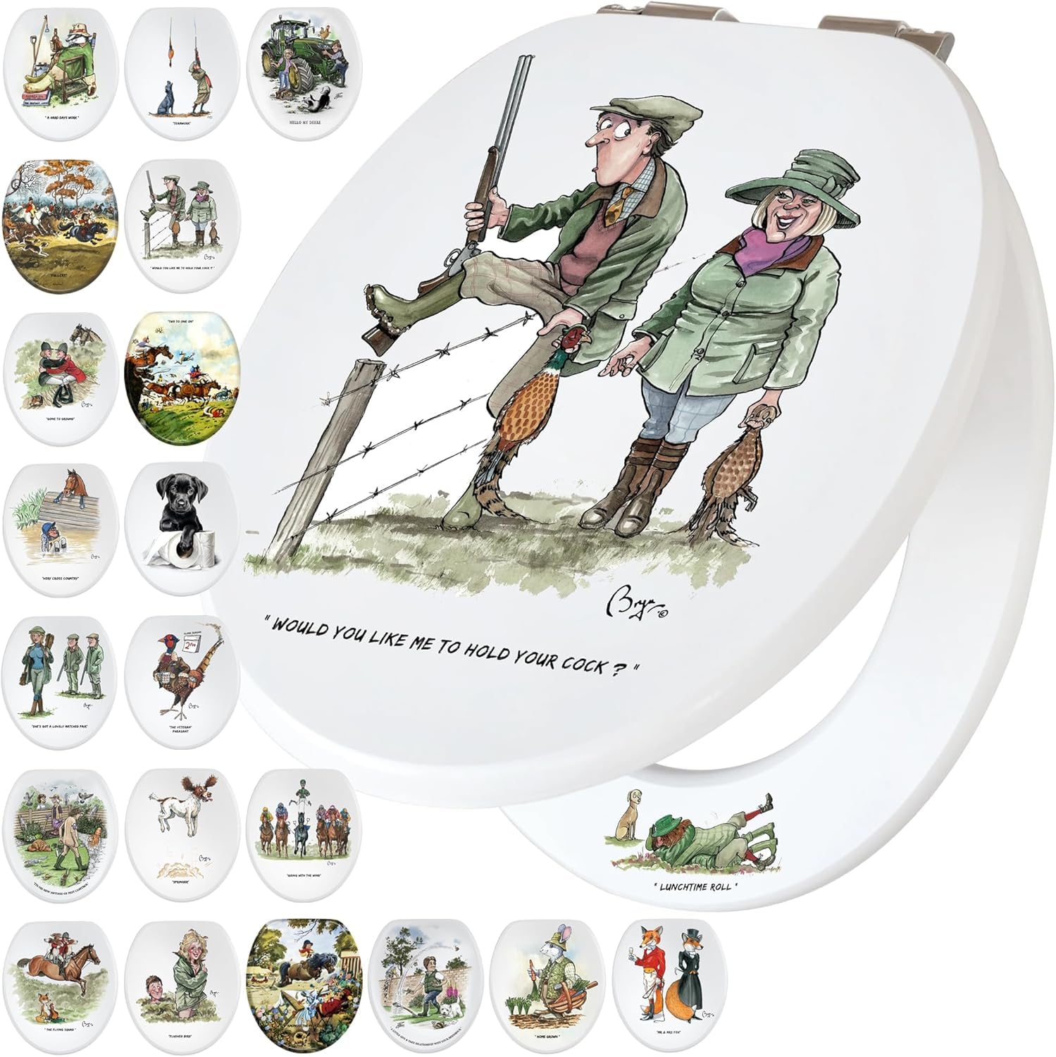Looprints (Sex In The Country) Bryn Parry Illustrated Novelty Wooden Toilet Seat