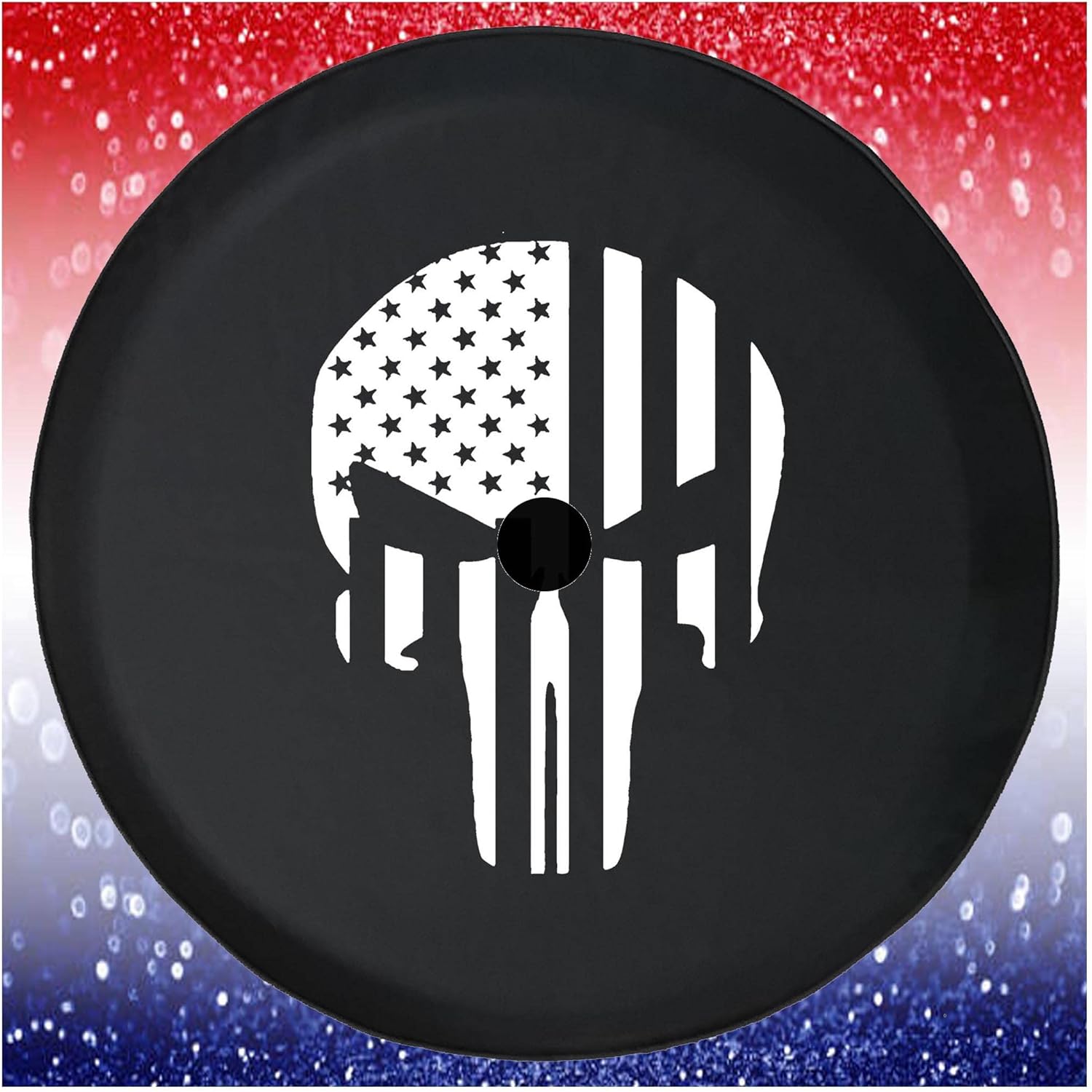 JL Spare Tire Covers White Skull Tire Cover Auto Accessories Car Accessories Black 32 to 33 Inch with Backup Camera Hole