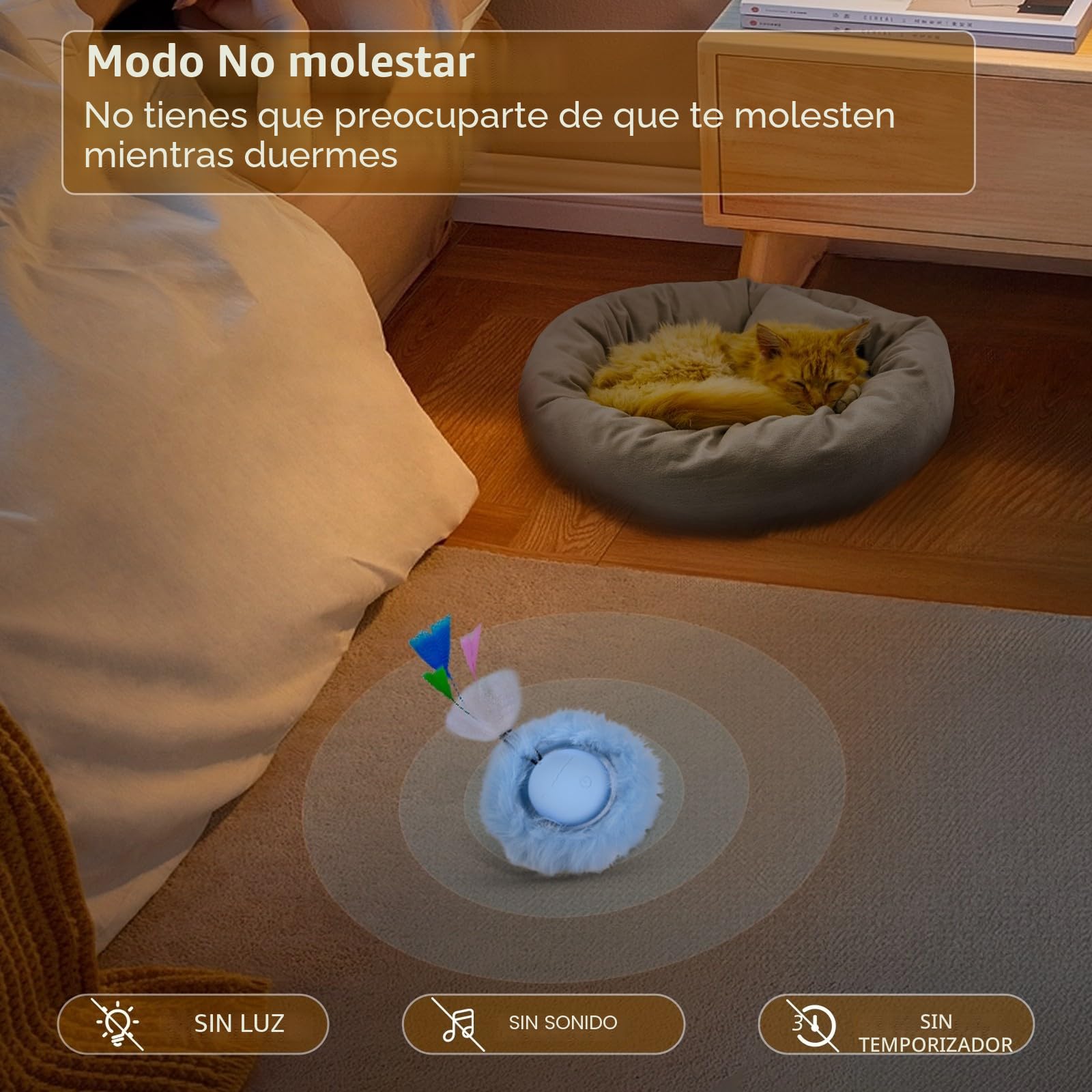GoldenSun Juguete para Gatos, Bola Móvil Activada por el Movimiento, Color Azul, Juego de 5 Agujeros para Esconder Gatos en Interiores
